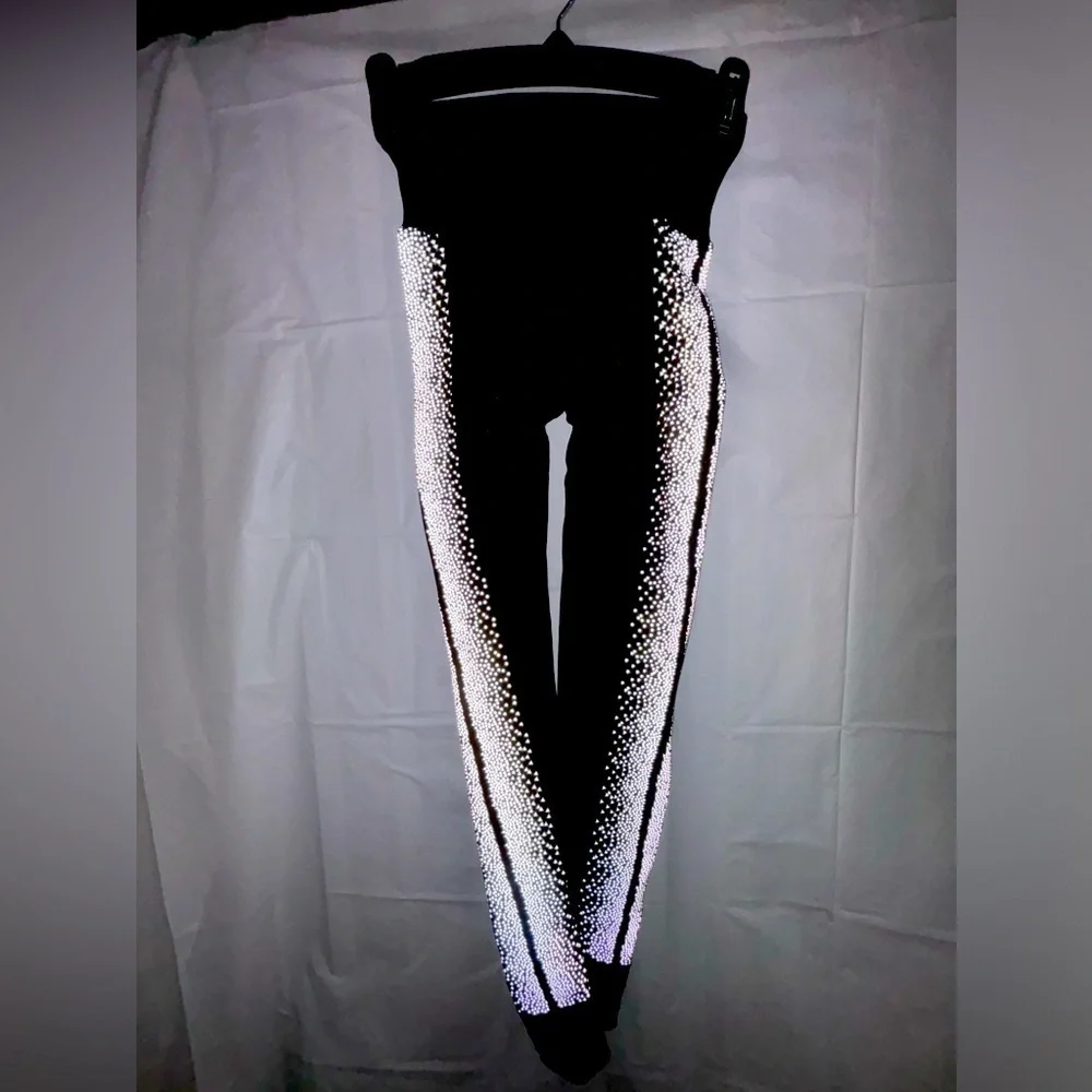 Reflective Legging Fabletics High-Waisted Sculptknit Black Silver Size Small - Picture 7 of 17